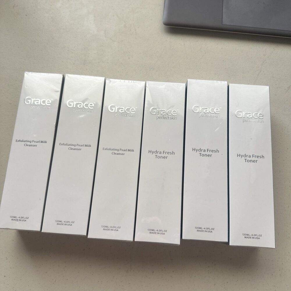 Grace Perfect Skin Exfoliating Pearl Milk Gentle Cleanser & Hydra Fresh Toner 6